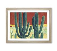 Evolving Cactus Framed Print | A2 Oak Framed Wall Art | Ready to Hang | Modern Nature Picture | Living Room Bedroom Lounge Office