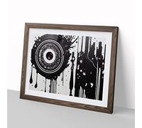 Evolving Cassette Tape Art Abstract H1022 Framed Print for Living Room Bedroom Home Office Décor, Wall Art Picture Ready to Hang, Walnut A2 Frame (64 x 46 cm)