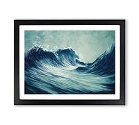 Evolving Japanese Wave Framed Print | A4 Black Framed Wall Art | Ready to Hang | Asian Nautical Picture | Living Room Bedroom Lounge Office