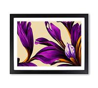 Evolving Modern Flowers Framed Print | A3 Black Framed Wall Art | Ready to Hang | Modern Floral Picture | Living Room Bedroom Lounge Office