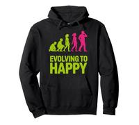 Evolving to Happy Evolution Silhouette Design Pullover Hoodie
