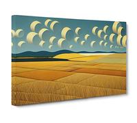 Evolving Wheat Field Canvas Print | Gallery Wrapped 30mm Frame Wall Art | 30x20 inches | Ready to Hang | Contemporary Landscape Picture | Living Room Bedroom Lounge Office