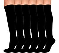 Evolyline 6 Pairs Compression Socks for Women & Men, Medical Compression Stockings Knee High for Nurses Running Flying Pregnancy Flight Travel Sports, Fit for Varicose Veins Swollen Ankles 15-20mmHg