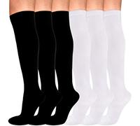 Evolyline 6 Pairs Compression Socks for Women & Men, Medical Compression Stockings Knee High for Nurses Running Flying Pregnancy Flight Travel Sports, Fit for Varicose Veins Swollen Ankles 15-20mmHg