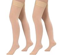 Evolyline Medical Closed Toe Thigh High Compression Stockings for Women & Men with Silicone Band, Firm 20-30 mmHg Compression Socks Graduated Support for Varicose Veins Edema Flight