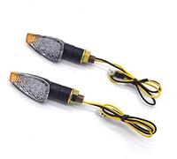 evomosa 14 LED Mini Stalk Arrow light Motorcycle 12V Indicators Turn Signal Lights Blinker Amber Light -2pcs (Black white)