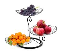evomosa Fruit Racks with 3 Tiers Space-Saving Fruit Basket Tray for The Home, Stable and Non-wobbling, Modern Fruit Bowl for Fruits Snacks Pastry