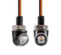 evomosa Mini LED motorcycle Turn Signal light amber side marker indicator 12V for custom street motorcycle chopper cruiser 8mm screw (Black-amber & Red)