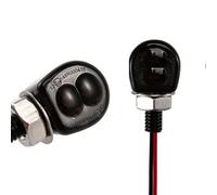 evomosa Mini LED Motorcycle Turn Signal Light Indicator Amber Side E24 Marker Lamp 12V for Custom Street Motorcycle Chopper Cruiser Scooter Cafe Racer (Black)