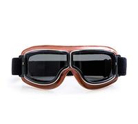 evomosa Motocross Leather Goggles Over The Descriptions Glasses Open or Half Face Helmet women men sunglasses (Copper Frame, Smoke Lens)