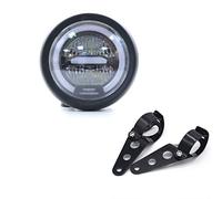 evomosa Motorbike LED Headlight, 5.75 inch Universal Headlight Distance Light with Bracket for Motorcycle Cafe Racer - White Light
