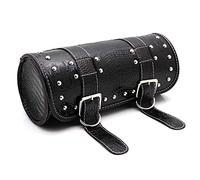 evomosa Motorbike Saddle Bag, Motorcycles PU Leather Universal Tool Roll Waterproof Side Bag Fastening Strap Storage Bag
