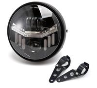 evomosa Motorcycle headlight 6.5'' LED Round front headlight With bracket for Cafe Racer Bobber CB900 CB400 CB1300 CB1100 Thruxton 1200 GB350 R nineT Pure (Black)