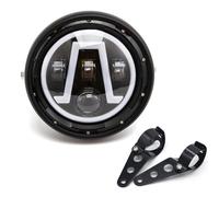 evomosa Motorcycle Headlight 7'' LED Universal Retro Head light for Cruiser Cafe Racer Chopper