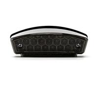 evomosa Motorcycle Rear Light Universal 12V 21 LED Motorcycle White License Plate Light Red Rear Light Brake Stop Lamp (Black shell)