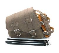 evomosa Universal Motorcycle Saddlebags PU Leather Side Tool Bags for Saddlebag -Brown (Left Side)