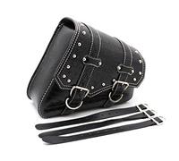 evomosa Universal Motorcycle Side Bag, PU Leather Saddlebags Waterproof Motorcycle Tool Bag -Black (Right)