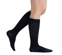EvoNation USA Made Surgical Weight Opaque Graduated Compression Socks 30-40 mmHg Extra Firm Pressure Medical Quality Knee High Support Stockings - Best Fit Circulation Hose (Medium, Black)
