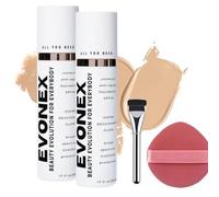 Evonex Age Defy Foundation - Universal Shade, Light Sheer Coverage Tinted Face Sunscreen, Look 30 Years Younger In 2 Minutes (2pcs, 1)