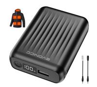 Evonicc - 12V 18400mAh Battery for Heated Jacket, Rechargeable Portable Power Bank with DC/USB-A/USB-C Output, Battery Pack with LED Display