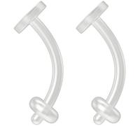 Evonix 2pc 1.2mm 16g Cartilage Retainer Flexible Clear BioFlex Curved Barbell Bioplast 8mm 5/16