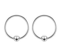 Evonix 2pc Surgical Steel 1mm 18g Ball Closure Ring Captive Bead Piercing Lip Tragus Septum Cartilage Navel Forward Helix Rook Nose Navel Bar Banana Conch - 10mm