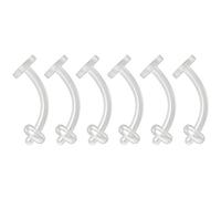 Evonix 6pc 16g 1.2mm Cartilage Bar Piercing Retainer Keeper Flexible Clear BioFlex Curved J-Curve Barbell Bioplast 8mm