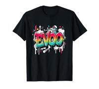 EVOO Graffiti Style Street Art Extra Virgin Olive Oil Lover T-Shirt