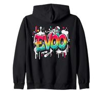 EVOO Graffiti Style Street Art Extra Virgin Olive Oil Lover Zip Hoodie