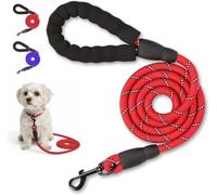 EVOOK Dog Lead -Reflective Dog Leash with Soft Padded Handle, Durable & Lightweight, 1.0cm Width, Multi-Coloured for Dogs (Red, 1.5m)