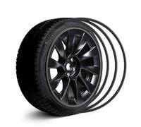 EVOOOR Automotive Alloy Wheel Rim Protector - Full Coverage of the Entire Wheel Rim - Strips to Prevent Kerb Damage - Set of 4 Wheel Protectors - 18 Inch Black