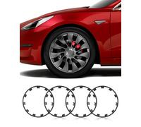 EVOOOR Model Y All-in-one Wheel Rim Protector for Tesla Model Y 21'' Uberturbine Wheel - Strips for Curb Rash Prevention - Set of 4 Rim Protector Easy to Install(Gunpowder,21'')