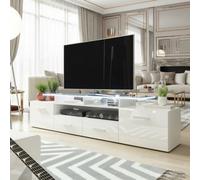 Evora 194Cm Modern Tv Unit White High Gloss Media Cabinet With Sleek Contemporary Design