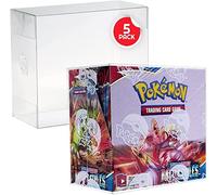 EVORETRO Booster Box Case for Pokemon Large Booster Boxes (Current) - [5 Pack] - Clear PET Plastic Protective Case - 0.50 MM Thick Stackable Storage, Keep Your Collection in Mint Condition
