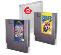 EVORETRO Cartridge Protectors (Clear Plastic) - 8-Bit Cartridge Video Game Display Case - 25 Scratch Resistant Boxes compatible for Nintendo NES Super Mario Bros, Metroid - Scratch Resistant
