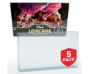 EVORETRO Display Case Protector Compatible for Lorcana Booster Box (5 Pack) - 0.40MM Thick PET Clear Case for Lorcana Collector Box, Anti-Scratch, Stackable, Protect Your Collection in Style