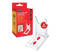EVORETRO Display Stand - Plate Stand - 6-Pack Adjustable Acrylic Stand Compatible with TCG, Slab, Sports Cards, Comic Books, Books, Video Game Cases, and Picture Stand. Durable Clear Mini Easel Stand