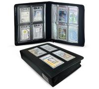 EVORETRO - Premium Card Slab Binder with Display Window - Fits 36 Graded Cards | Black Zip Binder for PSA, CGC, CSG, One Touch Slabs | 360° Protection | Trading Card Storage Case