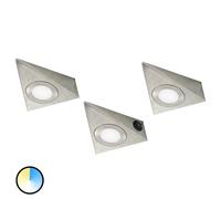 Evotec Triangular LED under-cabinet light CS, set of 3