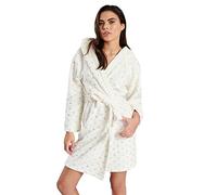 Evotex Trading Womens Fleece Foil Star Hooded Bath Robe/Dressing Gown Cream/Gold L