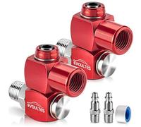 EVOULTES 2-Packs 1/4" NPT 360 Degree Swivel Air Hose Fittings, No Leakage Air Hose Connector with 1/4 Inch MNPT Quick Connect, Swivel Air Fittings for Air Hose Air Compressor Attachments