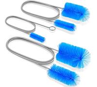 EVOULTES 66" Flexible Drain Brush Tool with Large Brush Head and Double Elastic Nylon Ends, Stainless Steel Long Tube Cleaning Brushes for Kitchen, Sink, Drain Pipe and Long Pipe Cleaning