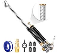 EVOULTES Heavy Duty Tire Inflator with Pressure Gauge, 16.5 Inch Extended Dual Head Air Chuck, 10-120 PSI, Semi Truck RV Car Air Compressor Accessory