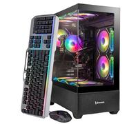 Evounic High-Performance Gaming PC Computer Desktop - Ryzen 7 5800X up to 4.7GHz, GeForce RTX 5060 GDDR6, 16GB DDR4 RAM, 1TB SSD, WiFi 6 & Bluetooth 5.4, Windows 11, 9× ARGB Fans, High FPS Gaming