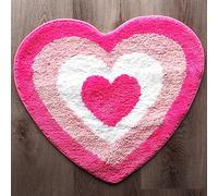 Evovee Pink Heart Bath Mat Hot Pink Rug Funny Cute Bathroom Decor Valentine Shower Rugs Retro Funky Bedroom Aesthetic Fun Preppy Cool Apartment College Novelty Washable Bathmat Girl