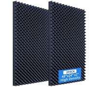 Evovoce Sound Proof Foam Panels for Walls, 48"×24"×2" Sound Dampening Panels Egg Crate Foam, Acoustic Panels Soundproof Wall Panels for for Studio,Room, Office (3)