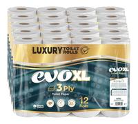 evoXL Luxury 3-Ply Toilet Tissue - 60 Rolls | Soft Quilted Bathroom Tissue | Premium Unscented Toilet Paper for Home, Office & Hospitality | Strong, Absorbent & Septic Safe