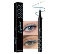 evpct 1Pcs Sky Blue Glitter Shimmer Liquid Eyeliner Eye Makeup Pencil Pen, Pearl Blue Chrome Eyes Liner Face Glitter Makeup Fake Eyelashes Mascara Accessories, Sparkle Metallic Eyeliner Pen Waterproof