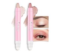 evpct 2Pcs Cream Eye Shadow Brightener Sticks Set for Eyes Waterproof, Champagne & Rose Gold Shimmer Cream Eyeshadow Applicator Stick Long Lasting Pigmented Eye Makeup sombras en crema para ojos 17+37