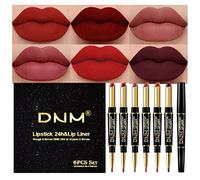 evpct 3Pcs Chestnut Lip Liner and Lipstick Set Kit for Women DNM Matte Fall Lipstick Shades Set Lip Stain Long Lasting Lipstick Waterproof Lip Liners (6Pcs Set-A02, pack of 6)